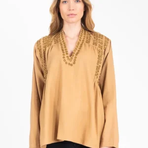 Blouse Bling Camel